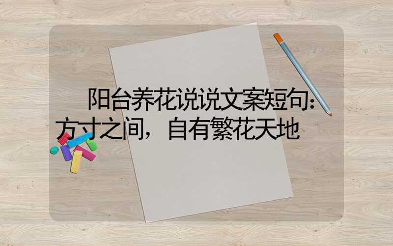  阳台养花说说文案短句：方寸之间，自有繁花天地